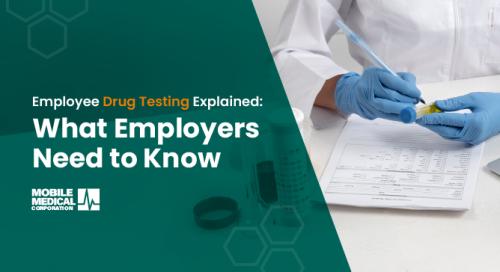 employee drug testing explained what employers need to know mobile medical corporation logo medical professional labels urine sample in lab