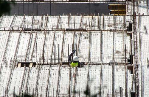 construction worker on site of data center build mobile medical corporation